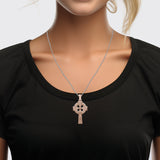 Celtic Knotwork Cross Rose Gold Pendant UTP037