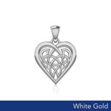 Celtic Knot Heart White Gold Pendant WPD3015