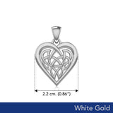 Celtic Knot Heart White Gold Pendant WPD3015