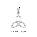 Celtic Trinity Knot 14K White Gold Pendant Small Size WPD5607