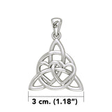 Enchantment White Gold Double Hearts Connected with Magic Celtic Triquetra Pendant - WPD6194 by Peter Stone