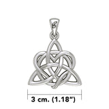 Elegance: White Gold Enchanted Magic Celtic Triquetra Heart Pendant - WPD6195 by Peter Stone