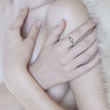 Uncovering the Natural Sense of Masonry in 14K White Gold Spinner Ring WRI1616