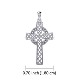 Modern Celtic Cross 14K White Gold Pendant WTP1031