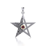 Pentacle Steampunk Silver and Gold Pendant MPD3870