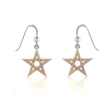 Pentagram Three Tone Earrings OTE1171