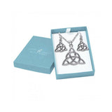 Celtic Silver Triquetra Pendant Chain and Earrings Box Set SET003