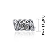 Om Symbol with Celtic Accented Silver Bead TBD364 - Jewelry