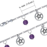 The Star with Bead Ball Sterling Silver Bracelet TBL037 - Jewelry