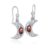 Celtic Knotwork Silver Crescent Moon Earrings TER147 - Jewelry