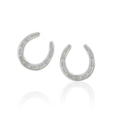 Horseshoes Equestrian Silver Post Earrings TER1636 - Jewelry