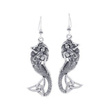 Lovely Mermaid Goddess with Trinity Knot Silver Earrings TER1663 - Jewelry