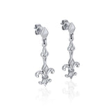 Dignified by the ancient Fleur-de-Lis ~ Sterling Silver Jewelry Post Earrings TER1677 - Jewelry