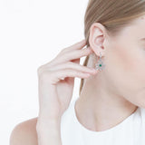 ABC Monogramming Shamrock Clover Silver Gemstone Earrings TER1720 - Jewelry