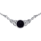 Wear the gift of interconnectedness ~ Sterling Silver Celtic Knotwork Necklace with a Gemstone centerpiece TN224 - Jewelry