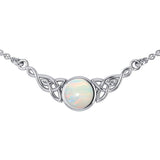 Wear the gift of interconnectedness ~ Sterling Silver Celtic Knotwork Necklace with a Gemstone centerpiece TN224 - Jewelry