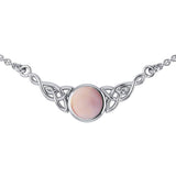 Wear the gift of interconnectedness ~ Sterling Silver Celtic Knotwork Necklace with a Gemstone centerpiece TN224 - Jewelry