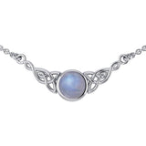 Wear the gift of interconnectedness ~ Sterling Silver Celtic Knotwork Necklace with a Gemstone centerpiece TN224 - Jewelry