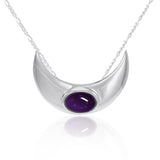 An elegant reminder of Crescent Moon ’s power ~ Sterling Silver Necklace with Gemstone TN264