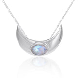 An elegant reminder of Crescent Moonโ€s power ~ Sterling Silver Necklace with Gemstone TN264 - Jewelry