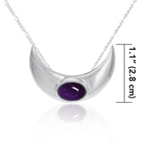 An elegant reminder of Crescent Moonโ€s power ~ Sterling Silver Necklace with Gemstone TN264 - Jewelry