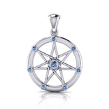 Elven Star with Gems Silver Pendant TP3134 - Jewelry