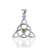 Triquetra Silver Gemstone Pendant TP3380 - Jewelry