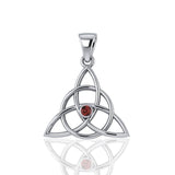 Triquetra Silver Gemstone Pendant TP3380 - Jewelry