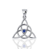 Triquetra Silver Gemstone Pendant TP3380 - Jewelry