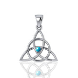 Triquetra Silver Gemstone Pendant TP3380