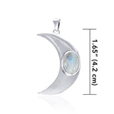 Glow in the Light of the Beautiful Crescent Moon ~ Sterling Silver Jewelry Pendant with Gemstone TPD4059 - Jewelry