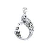 Sterling Silver Celtic Cat Pendant TPD4853