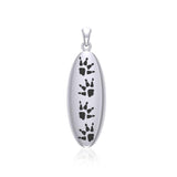 Wolf Tracks Sterling Silver Large Pendant TPD5063