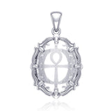 Ankh Sterling Silver Pendant with Natural Clear Quartz TPD5115