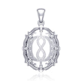 Infinity Sterling Silver Pendant with Natural Clear Quartz TPD5119