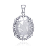 Beyond the dragon fierce presence -  Sterling Silver Pendant with Natural Clear Quartz TPD5122
