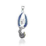 From the ashes rises the rebirth of the  phoenix A fine sterling silver Pendant TPV2838