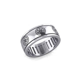 Elven  Pentacle Silver Spinner Band Ring TR3754