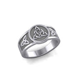 Interconnected Message in Triquetra ~ Sterling Silver Ring TR3811