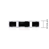 Modern Rectangle Band Inlaid Silver Ring TRI367 - Jewelry