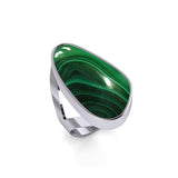 Modern Abstract Inlaid Silver Ring TRI512 - Jewelry