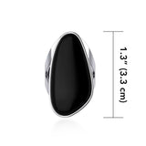 Modern Abstract Inlaid Silver Ring TRI512 - Jewelry