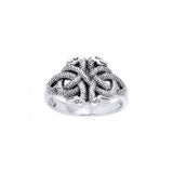 Celtic Knot Snakes Ring TRI565