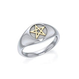 The Star Silver and Gold Ring TRV595